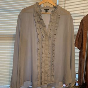 Ann Taylor - Longsleeve Ruffle Blouse